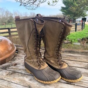 L.L. Bean Brown Lace-Up Maine hunting Duck Boots